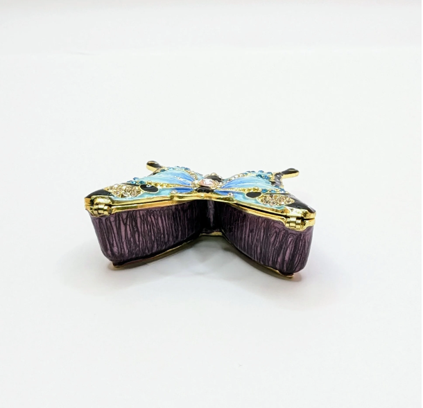 Blue Butterfly Ring Box