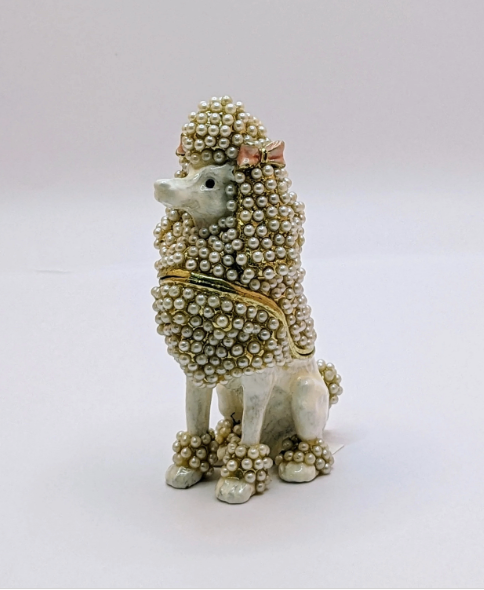 White Poodle Ring Box