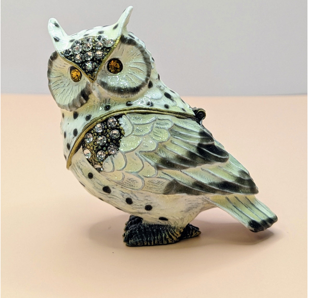 White Owl Ring Box