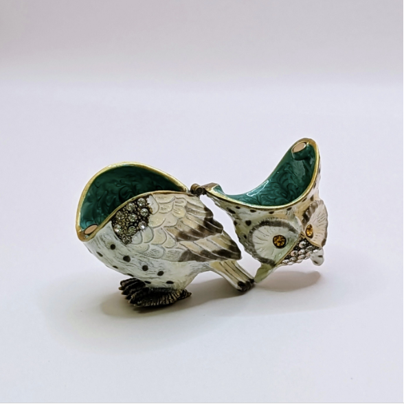 White Owl Ring Box