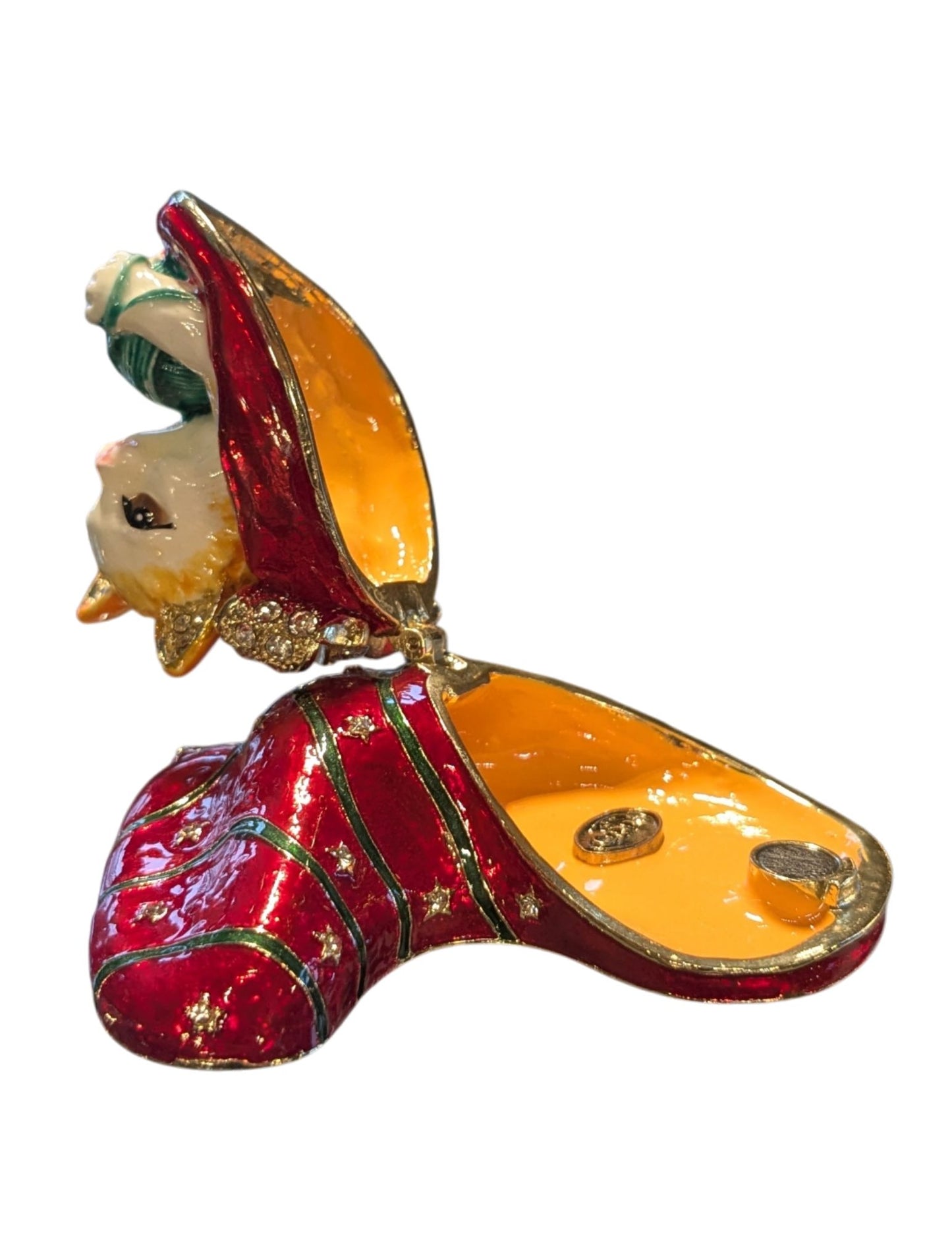 CAT IN STOCKING RING BOX