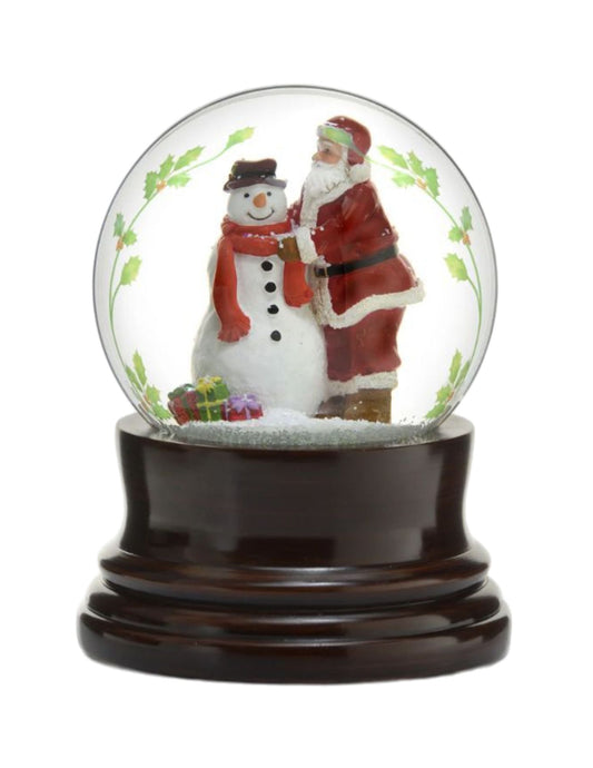 SNOW GLOBE : SANTA BUILDS A SNOWMAN