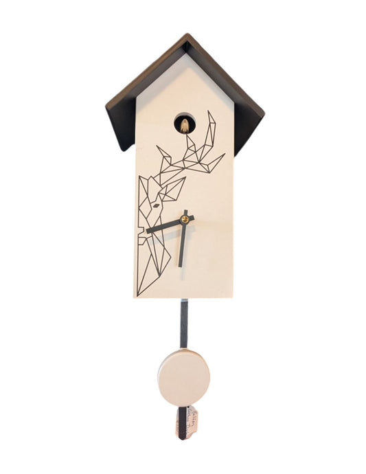 MODERN DEER BIRDHOUSE CLOCK