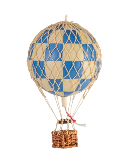 HOT AIR BALLOON : BLUE CHECKERED
