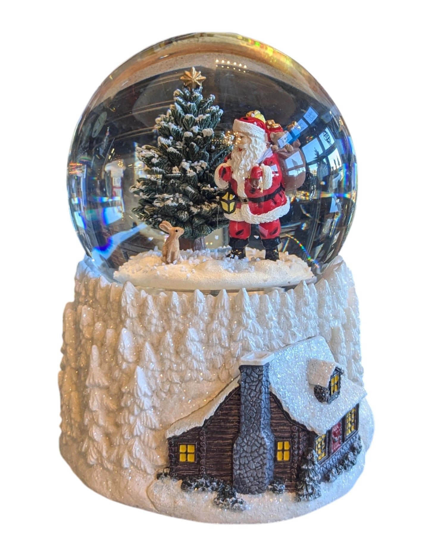 SANTA & CABIN SNOW GLOBE