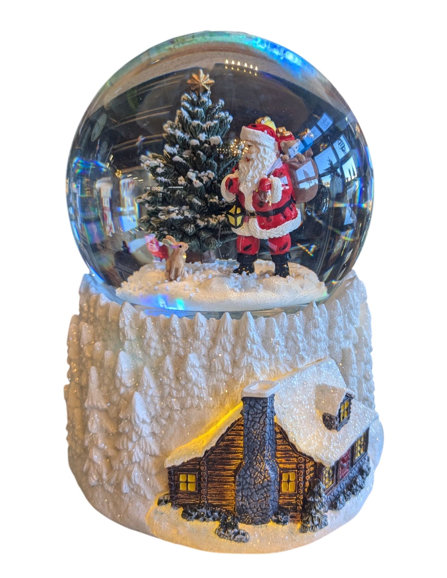SANTA & CABIN SNOW GLOBE