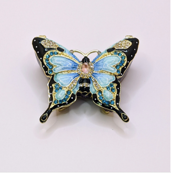 Blue Butterfly Ring Box